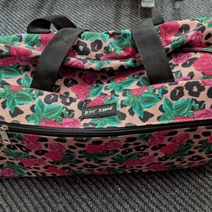 Betsey Johnson Women's Floral and Leopard Print Bag With Wheels And Handle